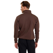 Brown Basic Oversized Quarter Zip Sweatshirt