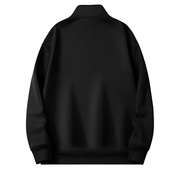 Black Basic Oversized Quarter Zip Sweatshirt