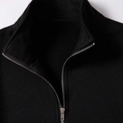 Black Basic Oversized Quarter Zip Sweatshirt