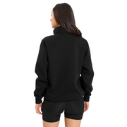 Black Basic Oversized Quarter Zip Sweatshirt