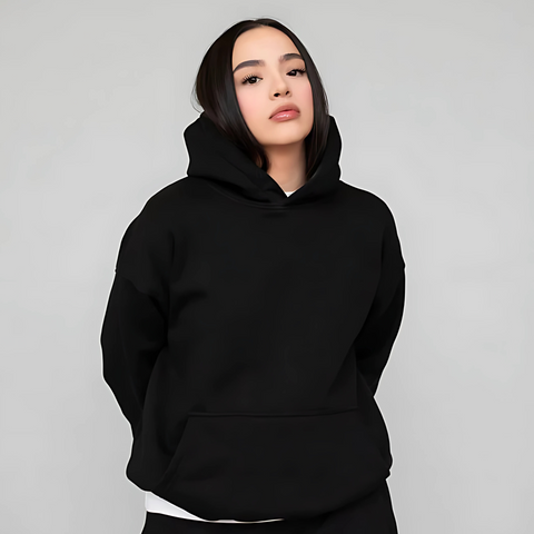 Black Basic Oversized Hoodie