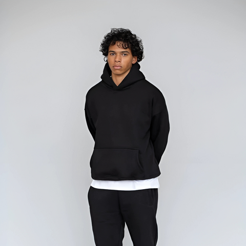 Black Basic Oversized Hoodie