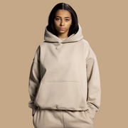 Beige Basic Oversized Hoodie