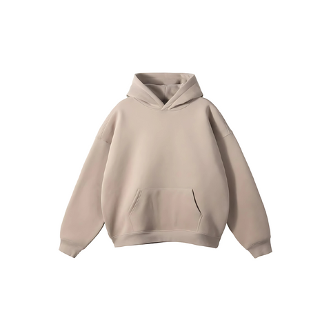 Beige Basic Oversized Hoodie