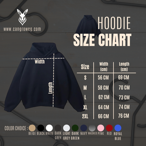 Black Basic Oversized Hoodie size chart 