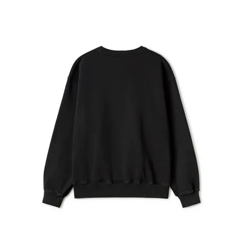 Black Basic Oversized Crewneck