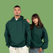 Dark Green Basic Oversized Hoodie