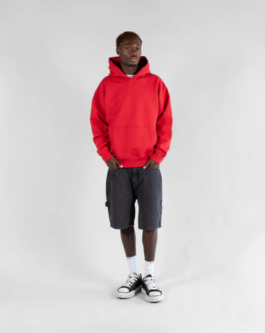 Red Basic Oversized Hoodie