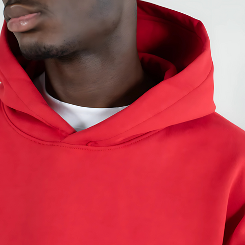 Red Basic Oversized Hoodie