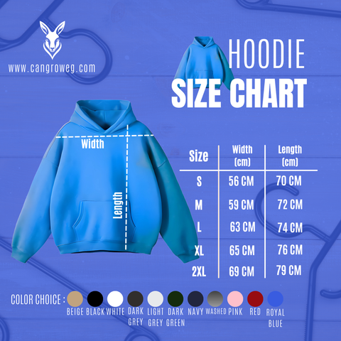 Royal Blue Basic Oversized Hoodie