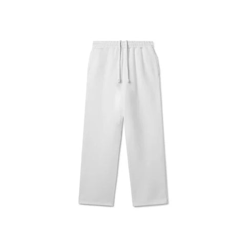 White Basic Straight Leg Sweatpant